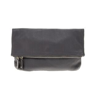 Talbots gray fold over clutch